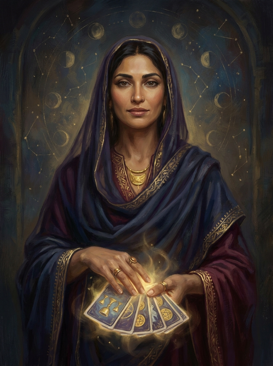 Retrato ilustrado da Sibila, vidente do oráculo